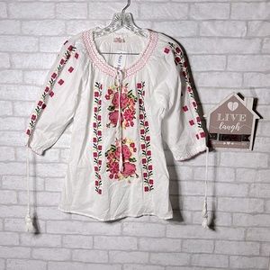Star India floral embroidered top size Small